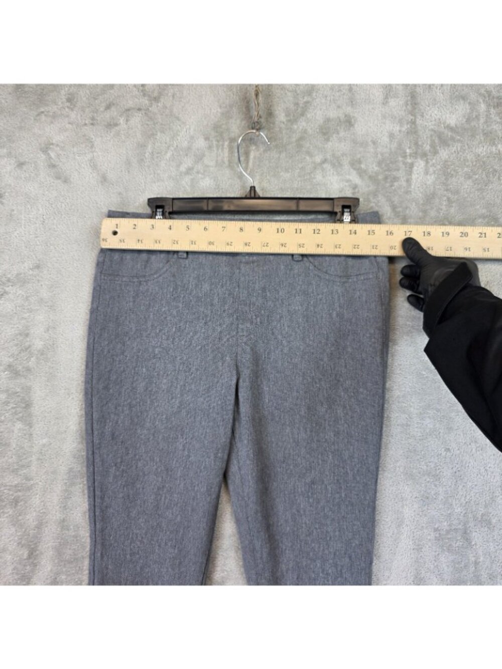 Uniqlo Jegging Pants Womens L Gray Knit Heattech Slim Elastic Waist Thermal - Picture 5 of 10
